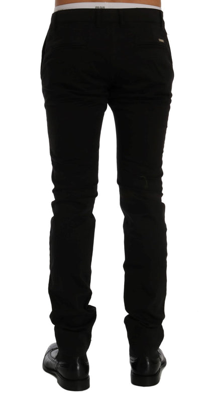 GF Ferre – Schwarze Chinohose aus Baumwollstretch