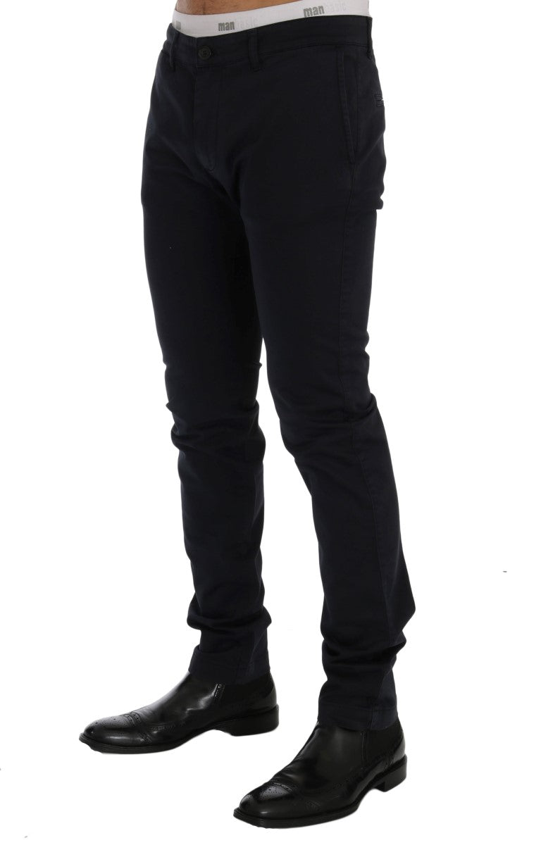 GF Ferre – Blaue Chinohose aus Baumwollstretch