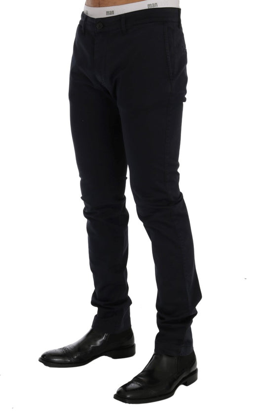 GF Ferre – Blaue Chinohose aus Baumwollstretch