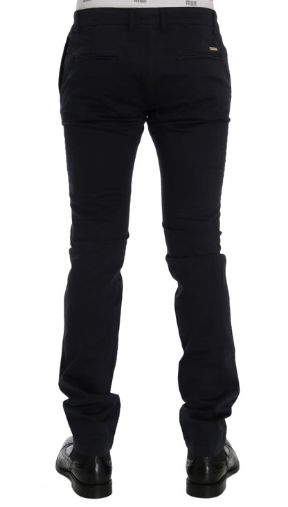 GF Ferre – Blaue Chinohose aus Baumwollstretch