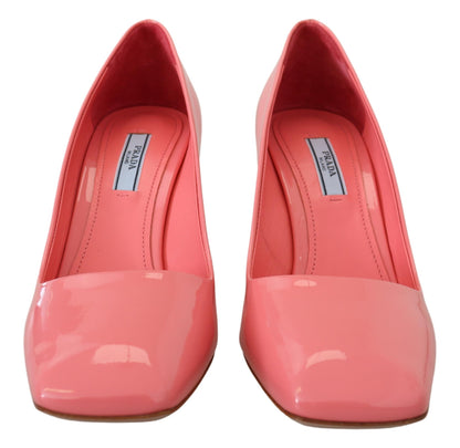 Prada Pink Lackleder Block Heels Pumps Classic