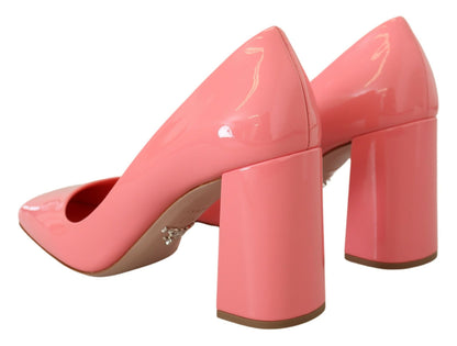 Prada Pink Lackleder Block Heels Pumps Classic
