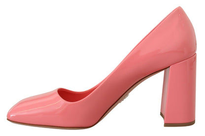 Prada Pink Lackleder Block Heels Pumps Classic