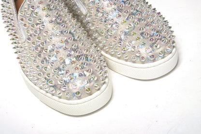 Christian Louboutin Weiß Ab/Clear Ab Roller Boat Frau Flache Sneaker