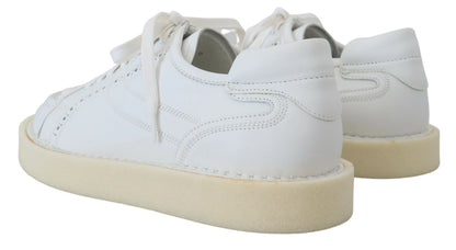 Dolce &amp; Gabbana Weiße Leder Low Top Oxford Sneakers Freizeitschuhe