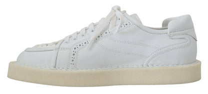 Dolce &amp; Gabbana Weiße Leder Low Top Oxford Sneakers Freizeitschuhe