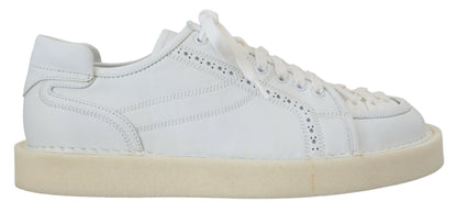 Dolce &amp; Gabbana Weiße Leder Low Top Oxford Sneakers Freizeitschuhe