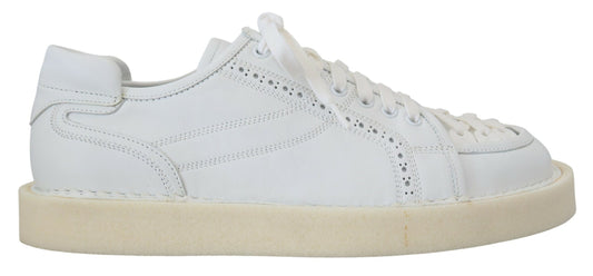 Dolce &amp; Gabbana Weiße Leder Low Top Oxford Sneakers Freizeitschuhe