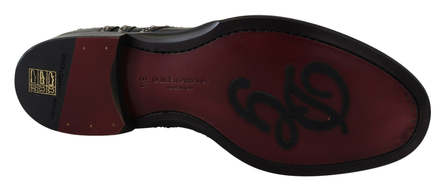 Dolce &amp; Gabbana – Derby-Schuhe aus schwarzem Leder mit Nieten