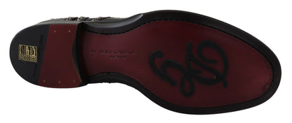 Dolce &amp; Gabbana – Derby-Schuhe aus schwarzem Leder mit Nieten