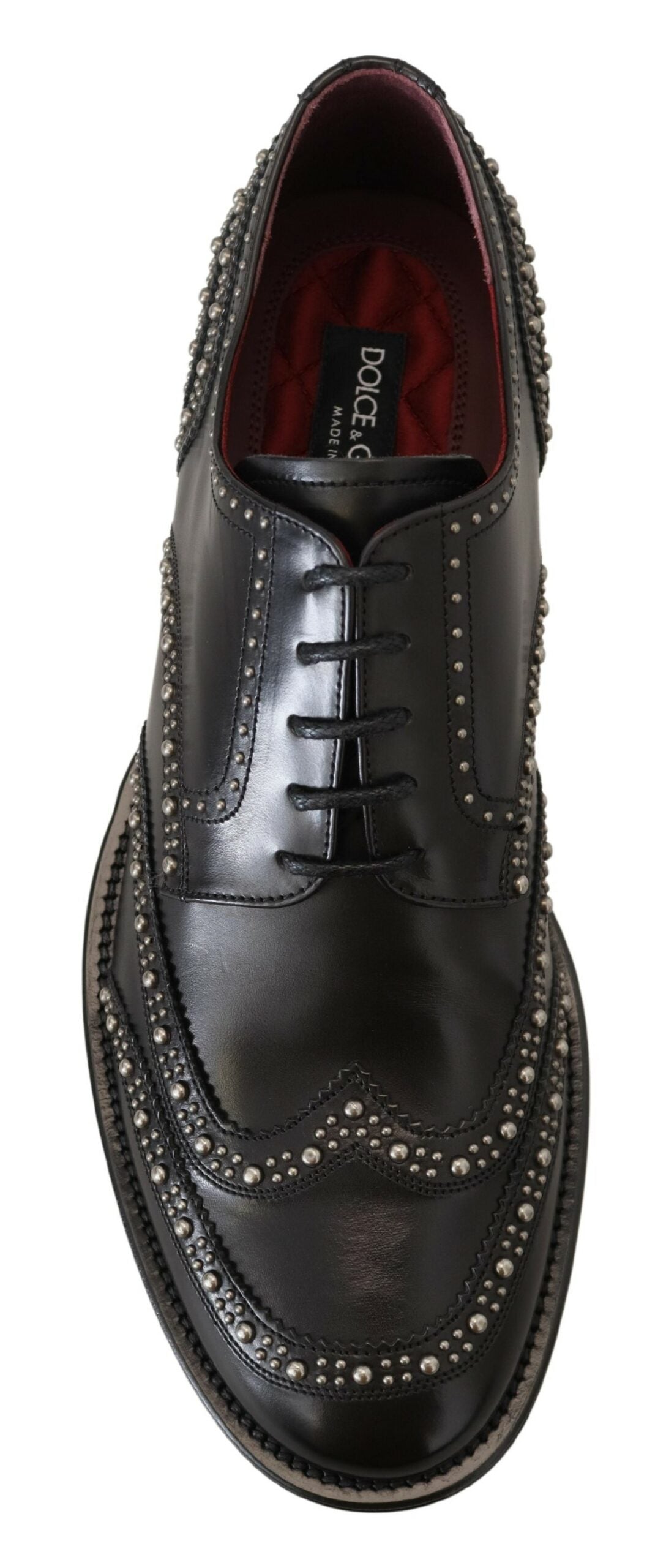 Dolce &amp; Gabbana – Derby-Schuhe aus schwarzem Leder mit Nieten