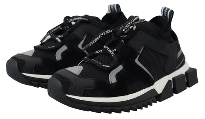 Dolce &amp; Gabbana Sorrento Trekking-Sneakers aus schwarzem Mesh