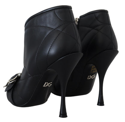 Dolce &amp; Gabbana – Devotion – Gesteppte Ankle Boots mit Schnalle in Schwarz
