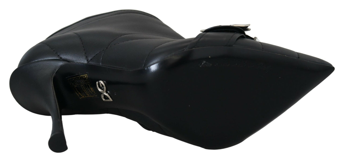 Dolce &amp; Gabbana – Devotion – Gesteppte Ankle Boots mit Schnalle in Schwarz