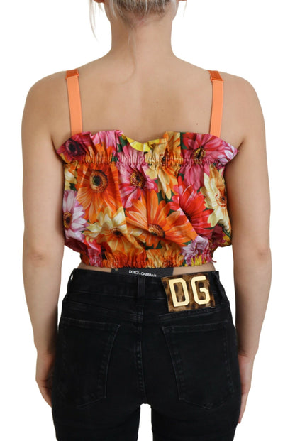 Dolce &amp; Gabbana Bluse – Kurzes Tanktop aus geblümter Baumwolle