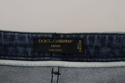 Dolce &amp; Gabbana – Gerade geschnittene Baumwolljeans in Gelb mit Leopardenmuster