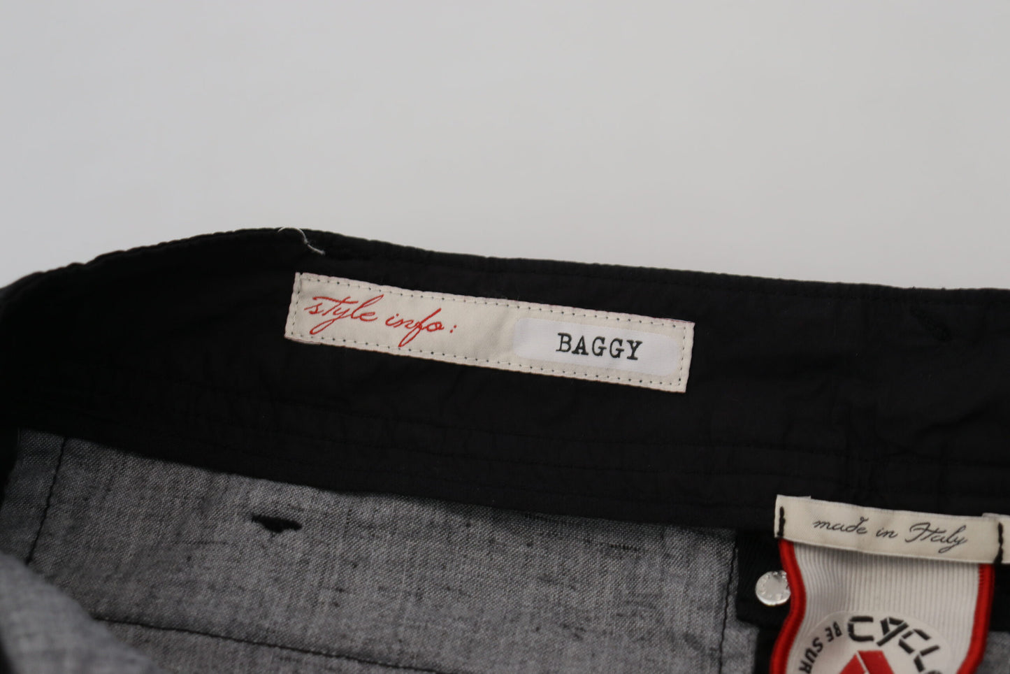 CYCLE Schwarze Baggy-Hose aus Baumwolle mit hoher Taille für Damen