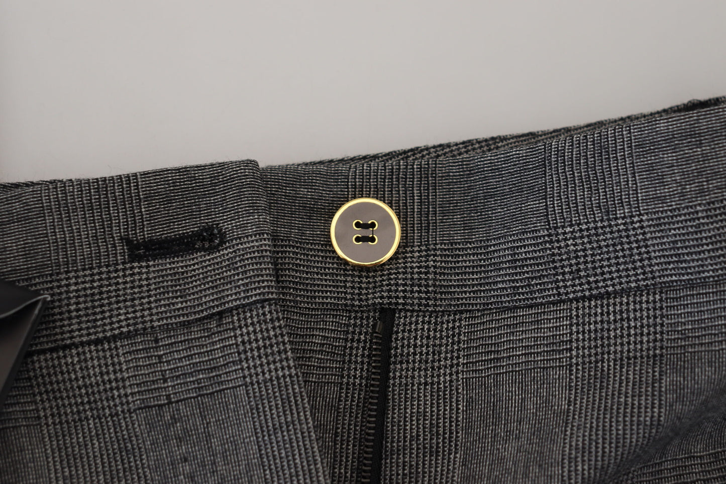 Dolce &amp; Gabbana Graue Wollhose mit hoher Taille für Damen