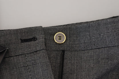 Dolce &amp; Gabbana Graue Wollhose mit hoher Taille für Damen