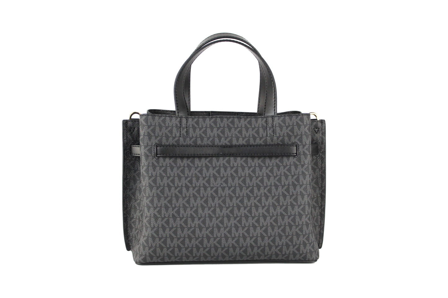 Michael Kors Emilia Kleine schwarze Signature PVC-Umhängetasche, Umhängetasche