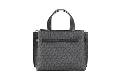 Michael Kors Emilia Kleine schwarze Signature PVC-Umhängetasche, Umhängetasche