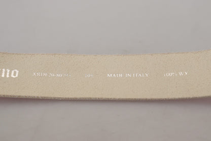 John Galliano – Rosafarbener Ledergürtel mit runder Schnalle und Buchstabenlogo