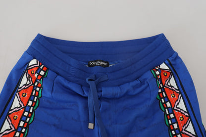 Dolce &amp; Gabbana – Blaue Bermudashorts aus bedruckter Baumwolle