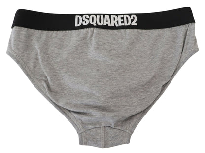 Dsquared² Graue DSURF Logo Baumwolle Stretch Herren Slip Unterwäsche