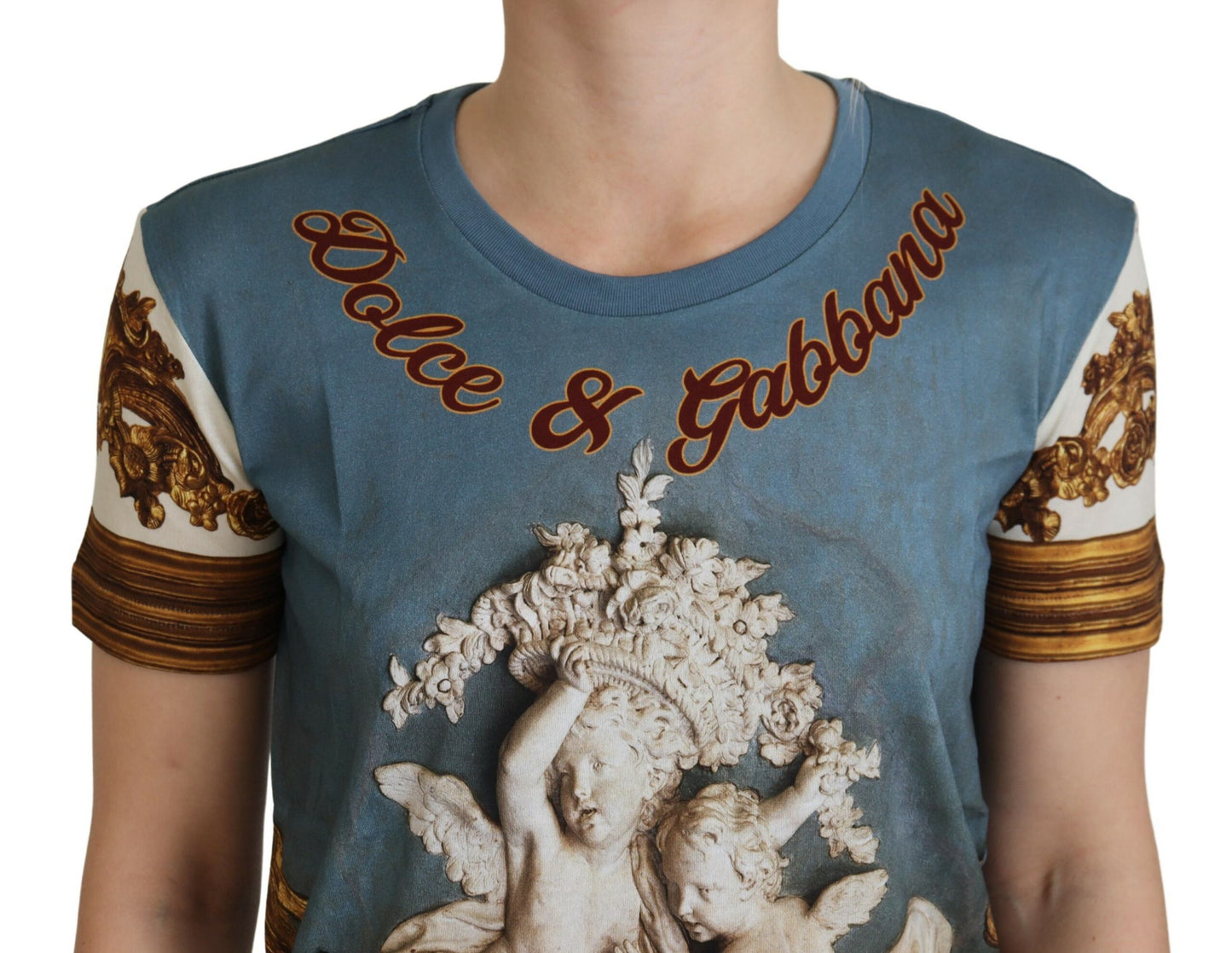 Dolce &amp; Gabbana, mehrfarbiges Hemdoberteil mit DG-Logo und Engel-Print