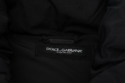 Dolce &amp; Gabbana – Schwarze ärmellose Jacke mit DG-Metallverzierung