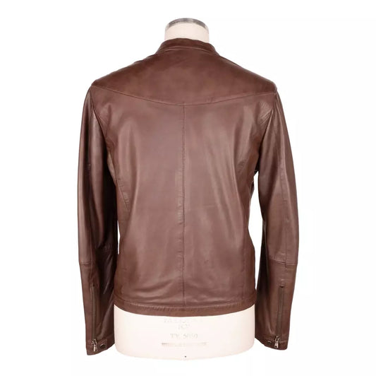 Emilio Romanelli Braune Lederjacke für Herren