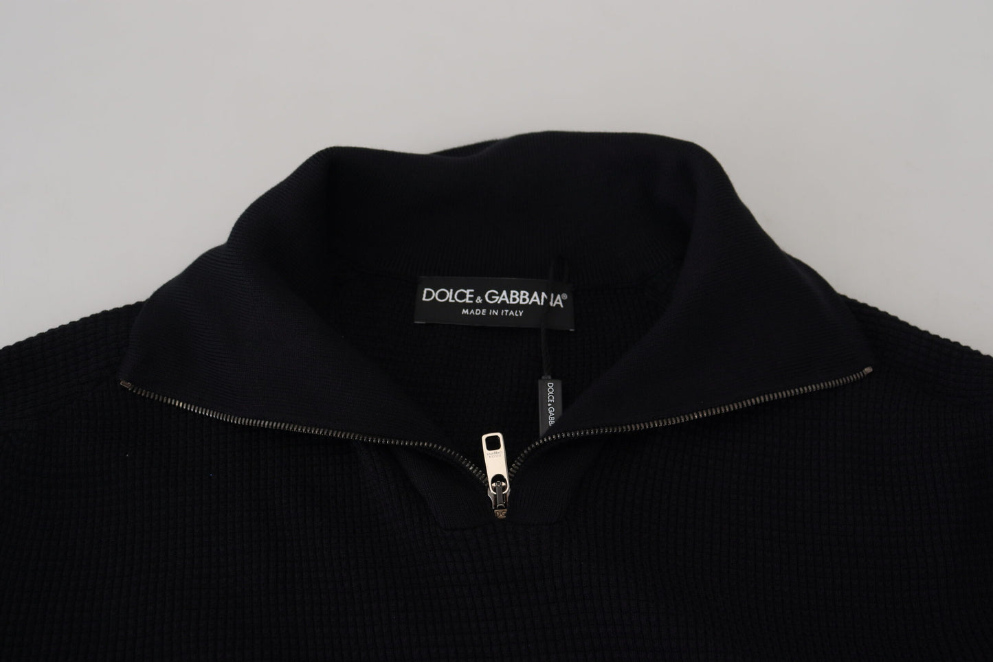 Dolce &amp; Gabbana – Schwarzer Rollkragenpullover aus Seide
