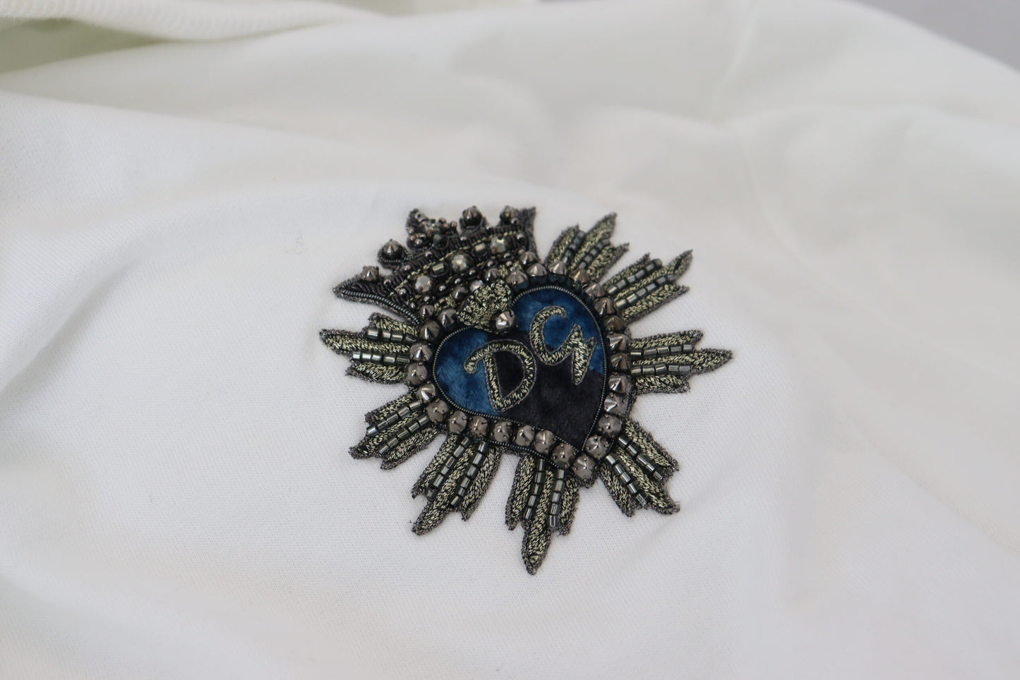 Dolce &amp; Gabbana Weißes Baumwoll-Kapuzensweatshirt mit Logo