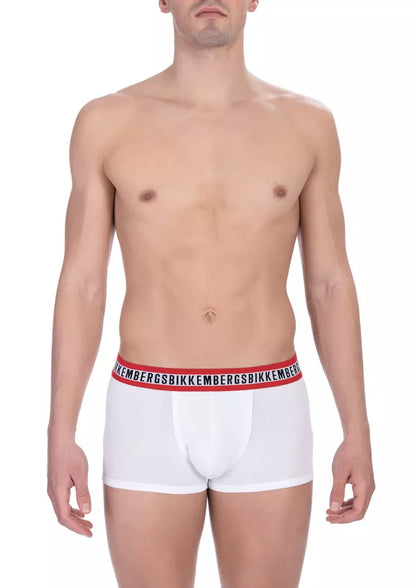 Bikkembergs White Cotton Men's Trunk Twin Pack