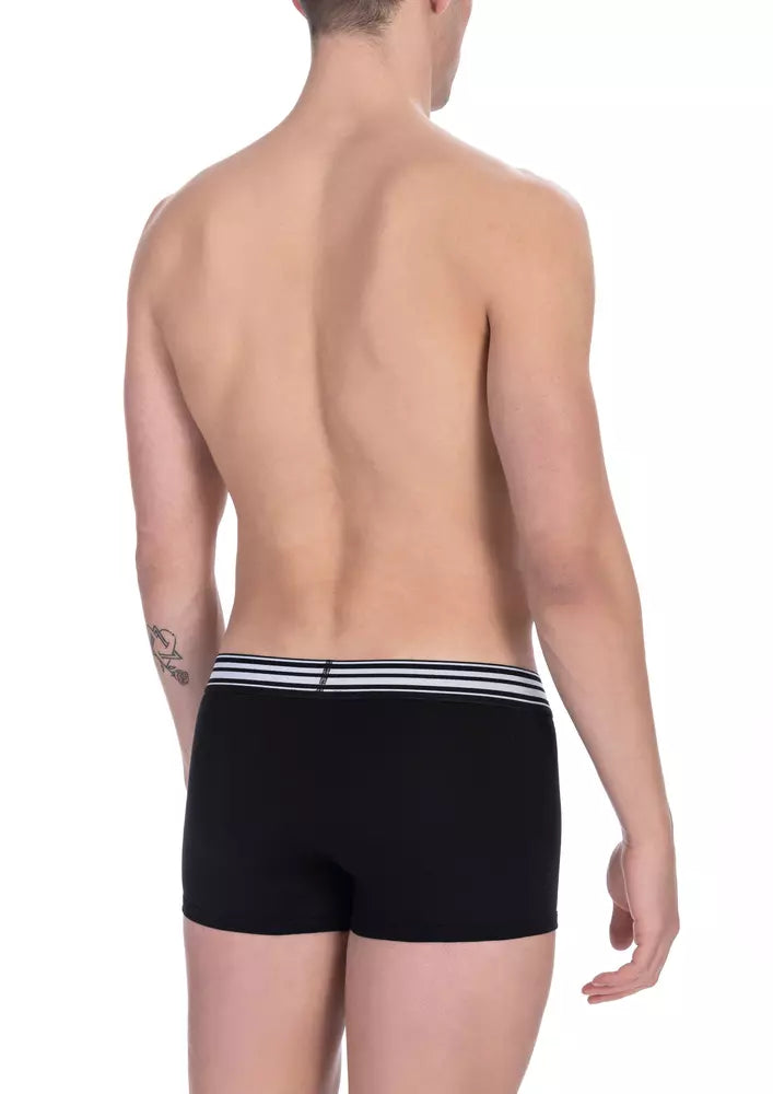 Bikkembergs Black Cotton Men Trunk Twin Pack