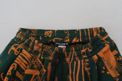 Dolce &amp; Gabbana Cargo-Jogginghose aus Seide mit mehrfarbigem Logo-Print