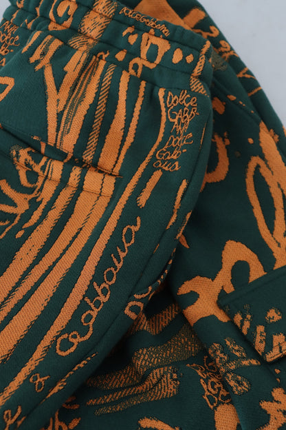 Dolce &amp; Gabbana Cargo-Jogginghose aus Seide mit mehrfarbigem Logo-Print