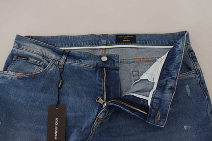 Dolce &amp; Gabbana – Blau verwaschene Skinny-Jeans aus Baumwolldenim