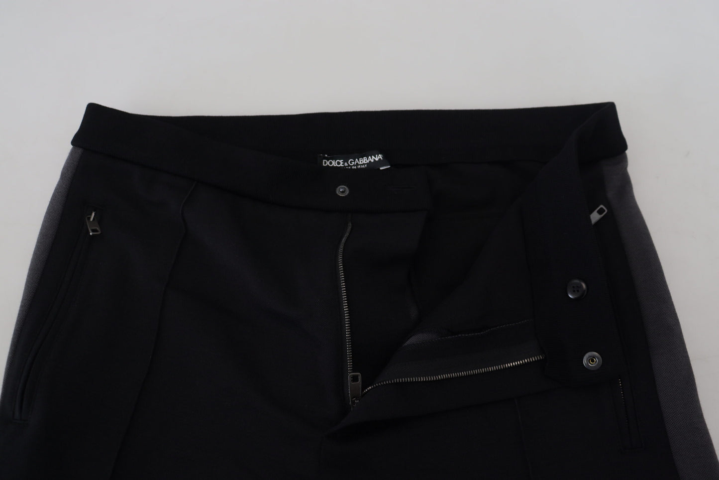 Dolce &amp; Gabbana – Schwarze Jogginghose aus Wolle mit Hufeisendesign