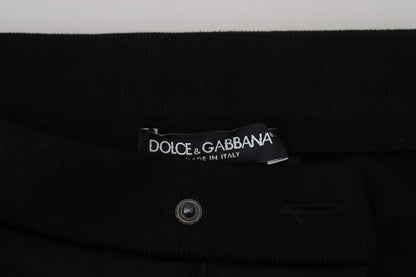 Dolce &amp; Gabbana – Schwarze Jogginghose aus Wolle mit Hufeisendesign