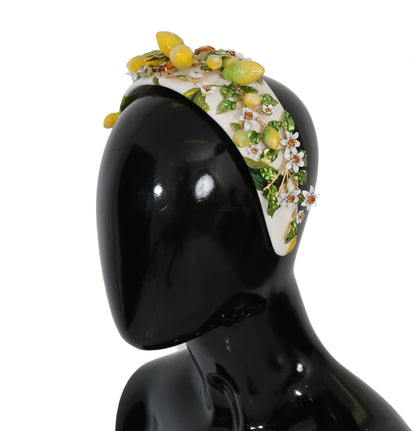Dolce &amp; Gabbana Gelbe Zitronen Sizilien Kristall Diadem Tiara Stirnband