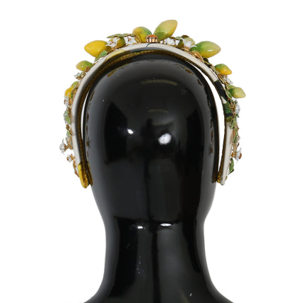 Dolce &amp; Gabbana Gelbe Zitronen Sizilien Kristall Diadem Tiara Stirnband