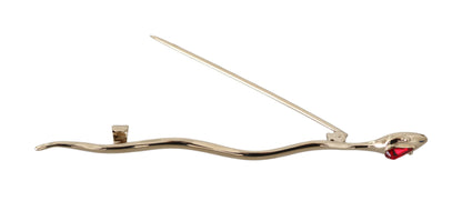 Dolce &amp; Gabbana Silber Messing Kristall Spilla Serpente Brosche Pin