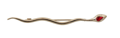Dolce &amp; Gabbana Silber Messing Kristall Spilla Serpente Brosche Pin