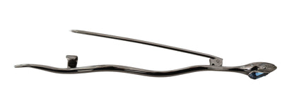 Dolce &amp; Gabbana Silber Messing Kristall Spilla Serpente Brosche Pin