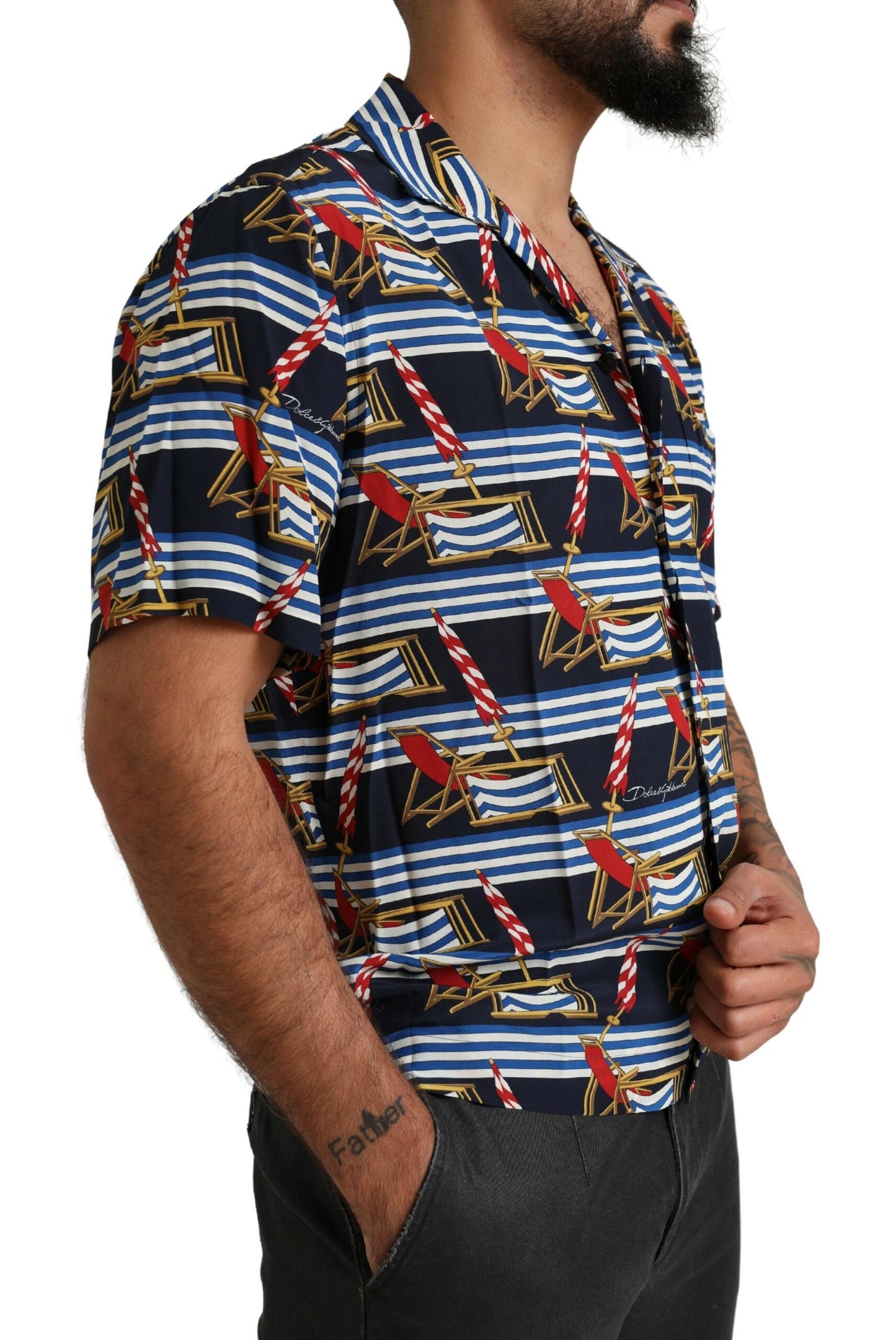 Dolce &amp; Gabbana – Mehrfarbiges, kurzärmliges Strandkorbhemd