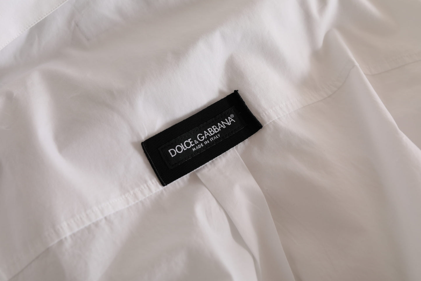 Dolce &amp; Gabbana – Lässiges Langarmhemd aus weißer Baumwolle mit Logo