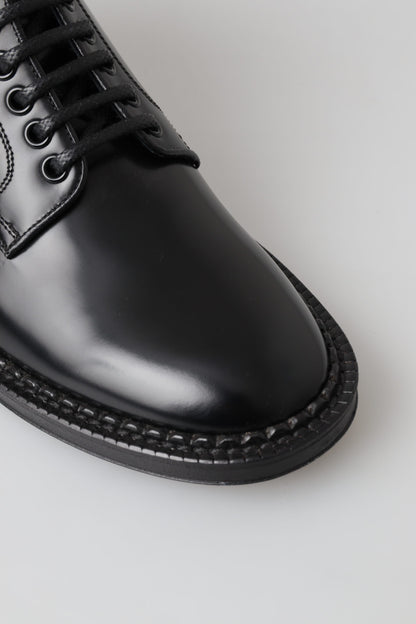 Dolce &amp; Gabbana Herren Kurze Stiefel aus schwarzem Leder mit Schnürung