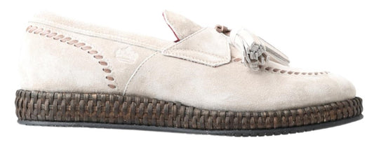 Dolce &amp; Gabbana Elfenbeinfarbene Espadrilles aus Wildleder für Herren