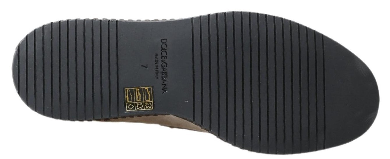 Dolce &amp; Gabbana Elfenbeinfarbene Espadrilles aus Wildleder für Herren